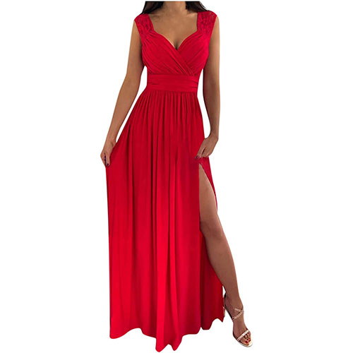 2022 Vestidos larga para Mujer, Elegante encaje Fiesta Vestidos
