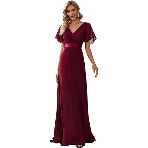 Ever-Pretty A-línea Vestido de Fiesta Cuello en V