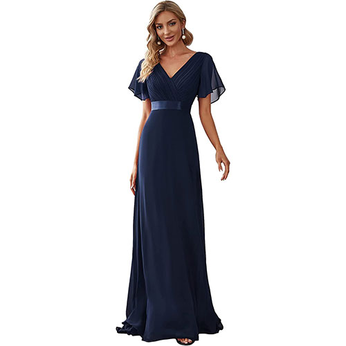 Ever-Pretty A-línea Vestido de Fiesta Cuello en V