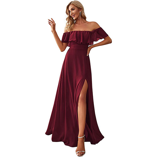 Ever-Pretty Abertura Vestidos de Fiesta Largo