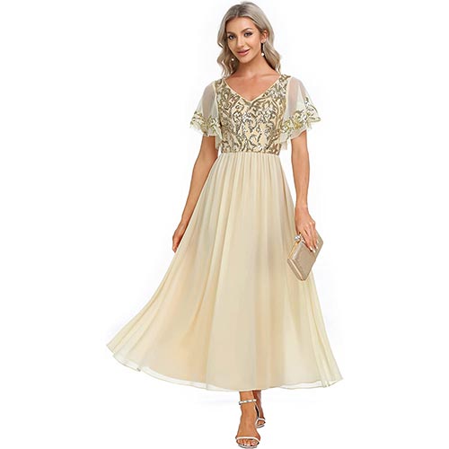 Ever-Pretty Vestido de Fiesta A-línea Corte Imperio