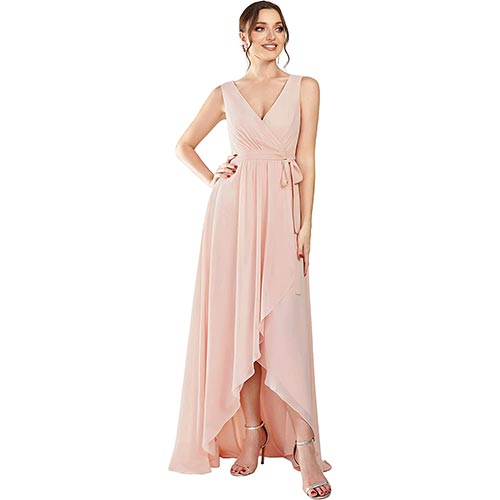 Ever-Pretty Vestido de Fiesta Largo Corte Imperio Plisado