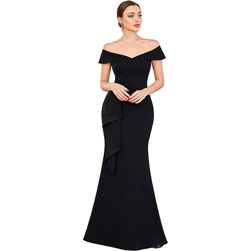 Ever-Pretty Vestido de Noche Largo para Mujer Escote en V