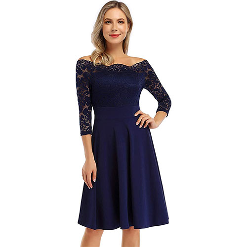 KOJOOIN Vestido para Mujer Vintage Vestido Corto