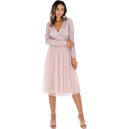 Maya Deluxe Maya Vestido Midi Adornado