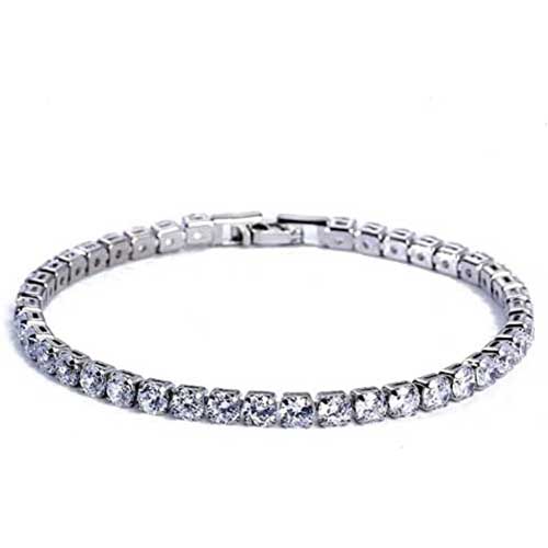 Pulsera de lujo de 4 mm con circonitas