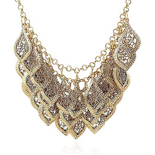 YAZILIND Vintage Gorgeous Multilayer Chapado en Oro