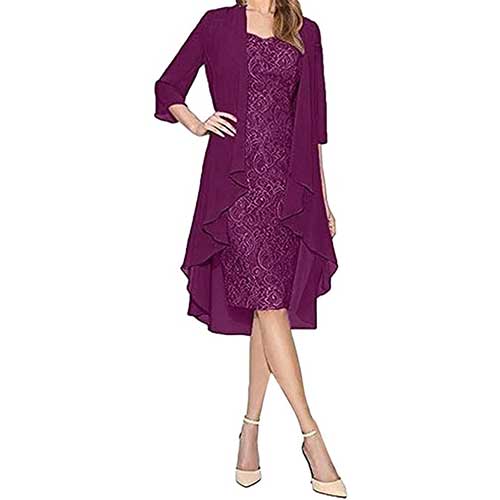 riou Vestido Coctel Mujer Elegante Barato Cárdigan